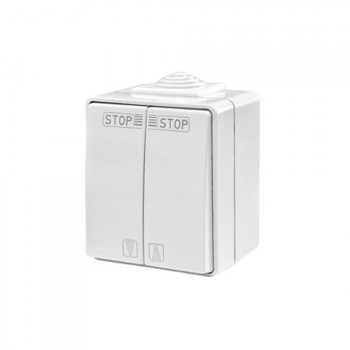 Podwójny włącznik natynkowy do pomieszczeń mokrych IP65 Promocja Podwójny włącznik natynkowy do pomieszczeń mokrych IP65 Promocja