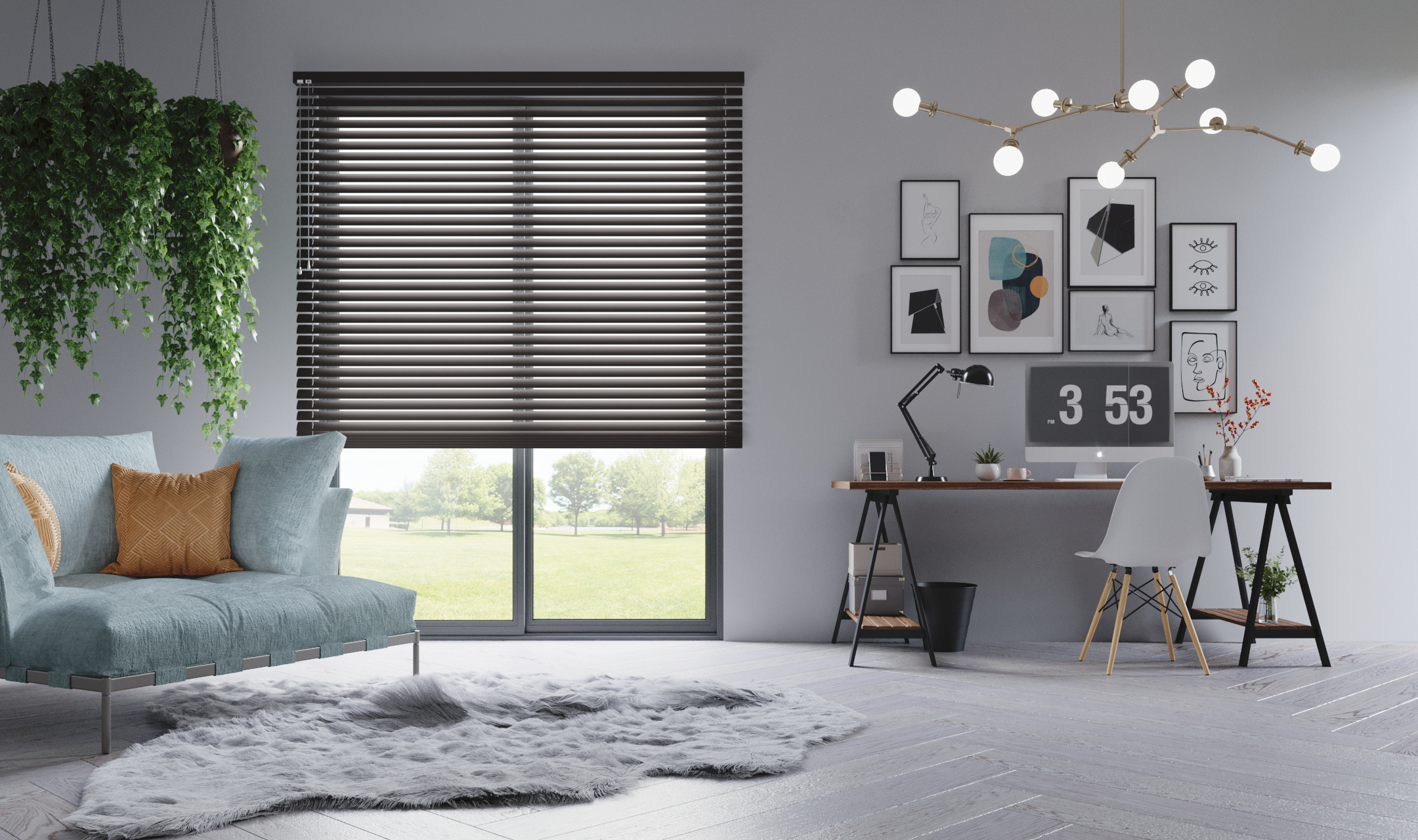 żaluzje aluminiowe styl industrialny