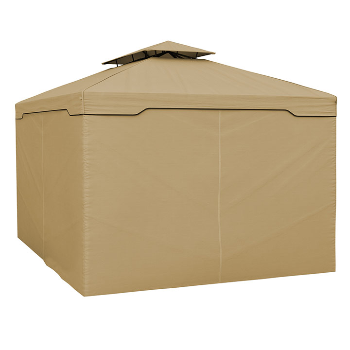 Zestaw ścian bocznych do pawilonu ogrodowego Deluxe, 3x4 m, z moskitierami, beżowy, 4 szt.