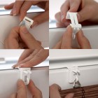 Podgląd: Uchwyty zaciskowe Easyfit do rolet bambusowych, białe, 2 sztuki Podgląd: Uchwyty zaciskowe Easyfit do rolet bambusowych, białe, 2 sztuki
