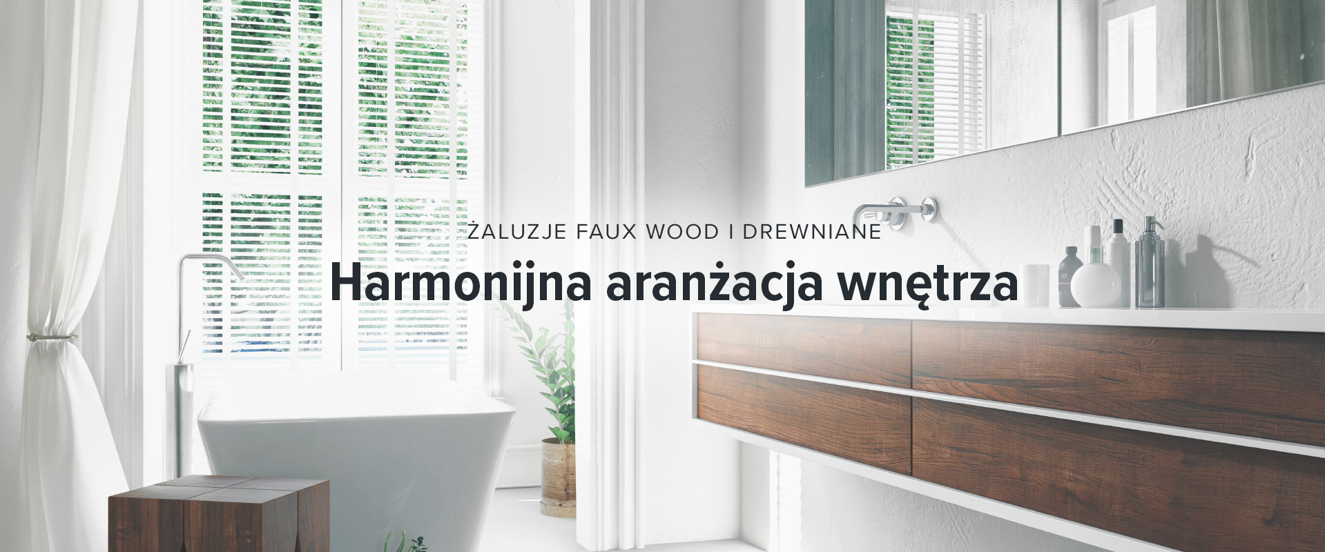 Żaluzje faux wood i drewniane